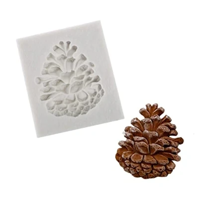 Image of TTOA 3D Pine Cone Silicone Fondant Mould Sugar Craft Mold Winter Icing