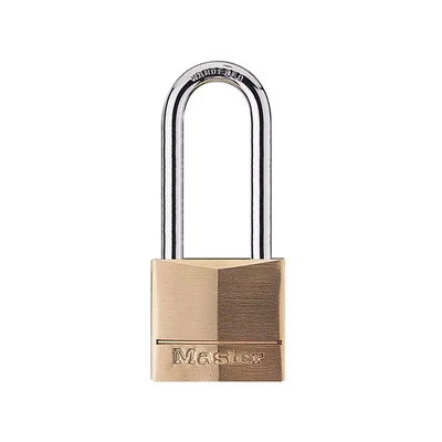 Image of Master Lock 140EURDLH Key Padlock with Brass Body and High Shackle, Gold, 8,9 x 4 1,3 cm