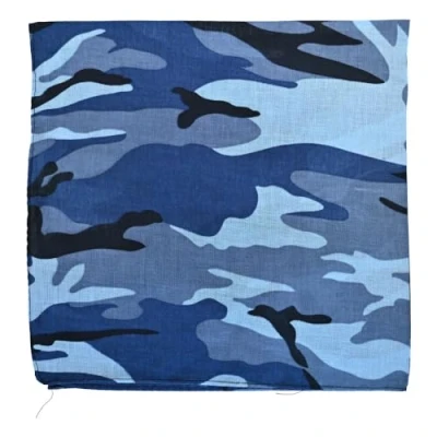 Image of paisley Print Men&#039;s Cotton Funky Headband Scarf Headwear Bandana UK Army Blue