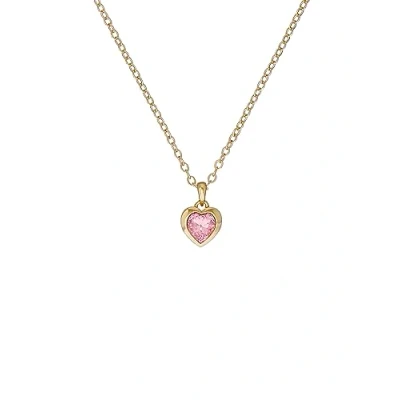 Image of Ted Baker Hannela Crystal Heart Pendant Necklace For Women (Gold/Pink Crystal)