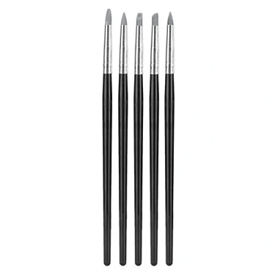 Image of 5pcs Rubber Pens Clay Sculpting Tool Set Pottery Soft Elimination Fingerprint Silicone Head Shapers Accessory