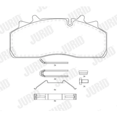 Image of 5001863324 Brake pad set JURID 2915905390 prepared for wear indicator