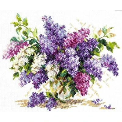 Image of Magic Needle 40 68 ZW Counted Cross Stitch Kit Zweigart Edition Cotton Multi Coloured 28 x 23 cm Lilac