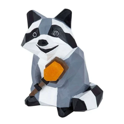 Image of Lindby Racoon LED solar lamp, figure, raccoon