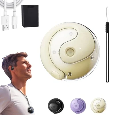 Image of HY T26 Pro Language Translator, Translation Earbuds, Supports Over 75 Different Languages, Portable Wireless Bluetooth Translator Device, Real Time Playing Music and Phone Call (Beige)
