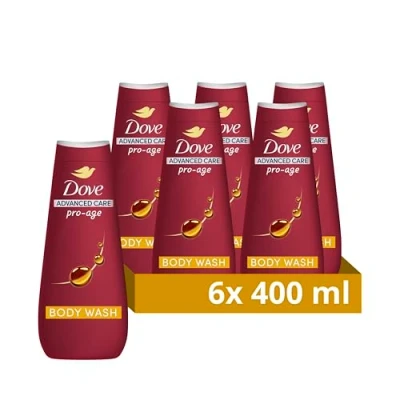 Image of Dove Advanced Care Pro Age Body Wash Cleanser shower gel with skin natural nutrients for instantly lotion soft 6x 400 ml
