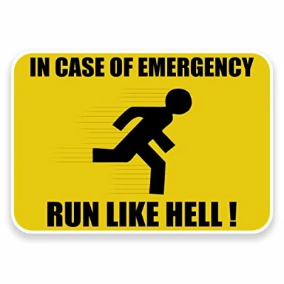 Image of 2 x 10cm Funny Joke Warning Sign Vinyl Sticker Decal Zombie Fun Laptop Car #9583 (10cm Wide 7cm High)