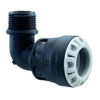 Image of Plass ONE 20mm x 1/2&quot; MDPE Push Fit Threaded Male Elbow