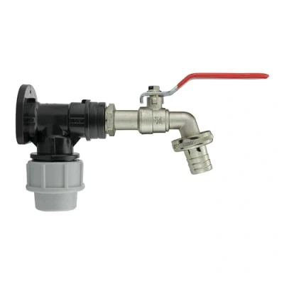 Image of Garden Watering tap/Stopcock 25mm Water Pipe MDPE Back/Wall Plate+Lever tap+Free Thread Seal Tape