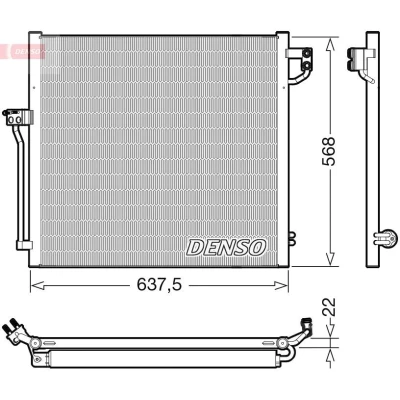 Image of 995000002, A0995000002 Condenser DENSO DCN17058 with dryer R134a