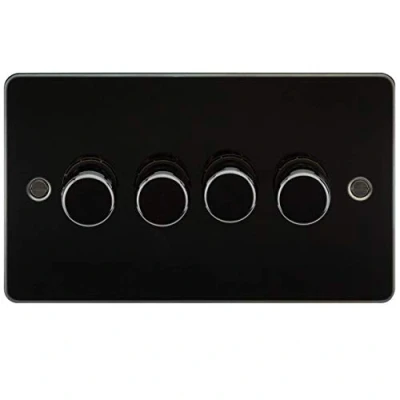 Image of KnightsBridge Flat Plate 4G 2 way 10 200W (5 150W LED) trailing edge dimmer Gunmetal