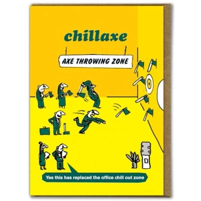 Image of Brainbox Candy Official Modern Toss Funny Birthday Card &#039;Chillaxe&#039; Hilarious Cartoon Comedy Alternative Humour Cards For Him Her Friends Mates