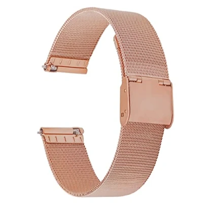 Image of ONKUO Stainless Steel Mesh Watch Bands for Men Women Smartwatch Replacement Strap Quick Fix 18mm 20mm 22mm 20mm, 20 mm