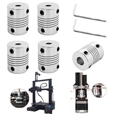 Image of Youmile 5 Pcs Flexible Couplings 5mm to 8mm Aluminum Alloy Shaft Coupling Coupler for 3D Printer/CNC Machine with Allen Wrench