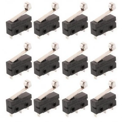 Image of CESFONJER 12 pcs T125 Hinge Lever Type Miniature Micro Switch SPDT Snap Action for Arduino
