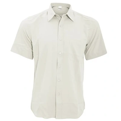 Image of Henbury Mens Wicking Short Sleeve Work Shirt (L) (White)