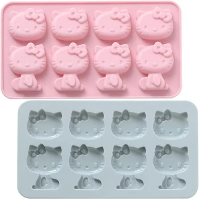 Image of MAMIAN Kitten Baking Mould, Silicone, Pink, Blue, 2 Pieces, Food Grade, Dishwasher Safe, Oven 230C, BPA Free, for Cake, Chocolate, Candy, Muffin, Cupcake, Soap, Ice Cube, Christmas