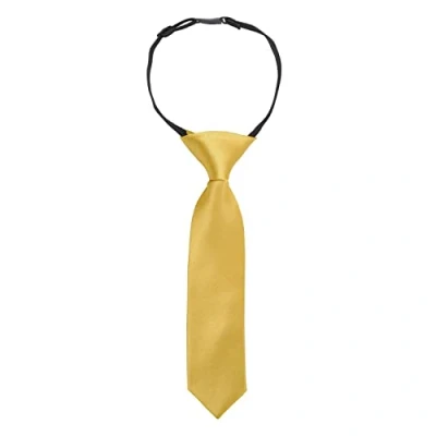 Image of DQT Plain Satin Pre Tied Elasticated Adjustable Neck Tie for Boys 0 2 Years Old Gold