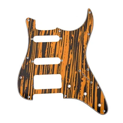 Image of Alnicov 11 Hole Strat SSH Pickguard Guitar Scratch Plate for Standard Modern Style Replacement,Wood Color