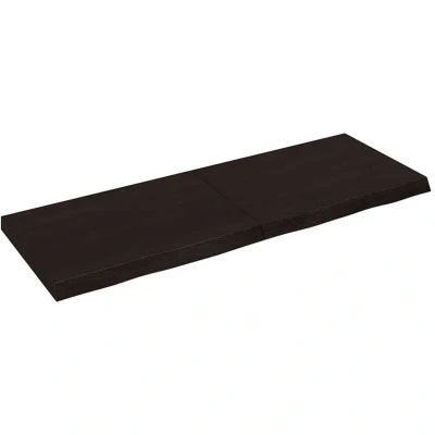 Image of vidaXL Wall Shelf Dark Brown 140x50x(2 6) cm Treated Solid Wood Oak