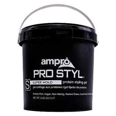 Image of Ampro Pro Styl Styling Gel Protects and Strengthens Your Strands Non Flaking, Alcohol Free, Vegan Formula Flexible, Touchable Hold for All Hair Textures Super 5 oz