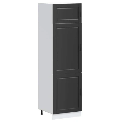 Image of vidaXL Kitchen Cupboard Porto Modern Black Engineered Wood Storage Solution 60x57x207 cm for