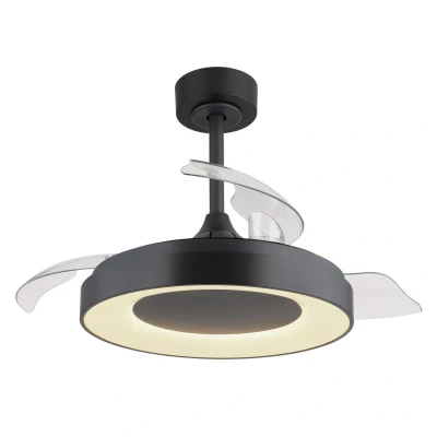 Image of Elina 3 Blade Ceiling Fan Grey Matt 1x RGB LED Dimmable 2700 6500K Timer