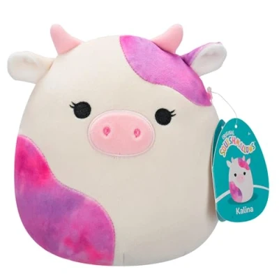 Image of Squishmallows Original 7.5 Inch Kalina the White Cow with Pink Tie Dye Spots