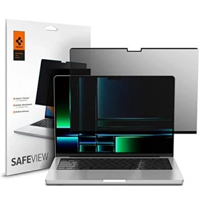 Image of Spigen SafeView Privacy Filter Screen Protector for MacBook Pro 14 inch (M4 / M4 Max M3 series M2 M1 series), Pricavy, Magnetic installation, Matte