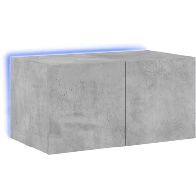 Image of vidaXL TV Wall Cabinet with LED Lights Concrete Grey 60x35x31 cm