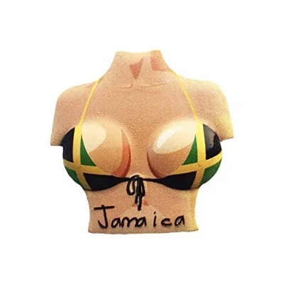 Image of 3D Jamaica Flag Bikini Refrigerator Fridge Magnet Tourist Souvenirs Handmade Resin Craft Magnetic Stickers Home Kitchen Decoration Travel Gift