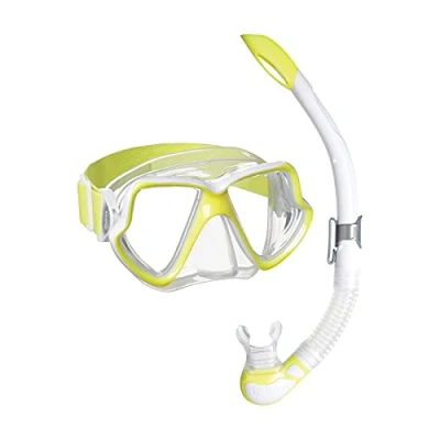 Image of Mares Aquazone Combo Wahoo Neon Mask and Snorkel Adult Unisex, Yellow