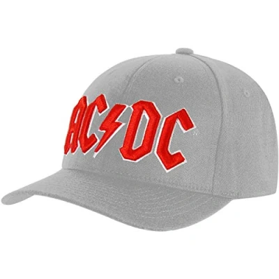 Image of AC/DC Men&#039;s Brown Adjustable Baseball Cap Red Logo Design, Official Merchandise, Sun Protection, Fashion