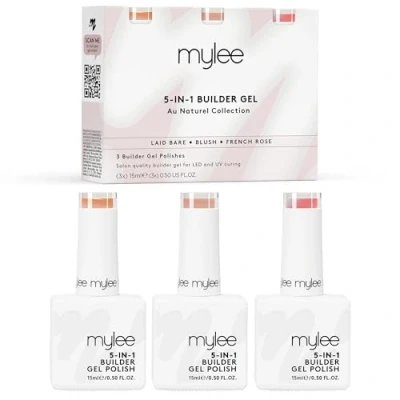 Image of Mylee 5 in 1 Builder Base Strengthening Gel Trio 3x15ml, UV/LED Nail Polish Coat, Hard Strong Nails Tips &amp; Extensions, Art Decoration, Decals Jewels, Professional Manicure Repair (Au Naturel)