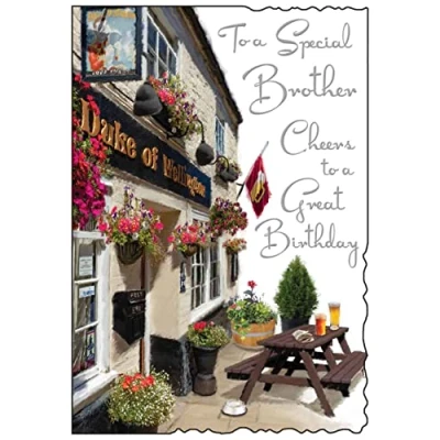 Image of Jonny Javelin Special Brother Cheers To A Great Birthday Card Traditional Pub