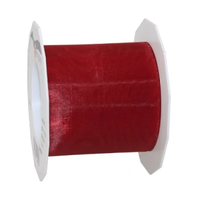 Image of C.E. Pattberg Sheer Organza Ribbon Ruby Red, 27 Yards Gift Wrap Ribbon, 2.8 inches Width, Accessories for Decoration &amp; Handicrafts, Presents, Every Occasion
