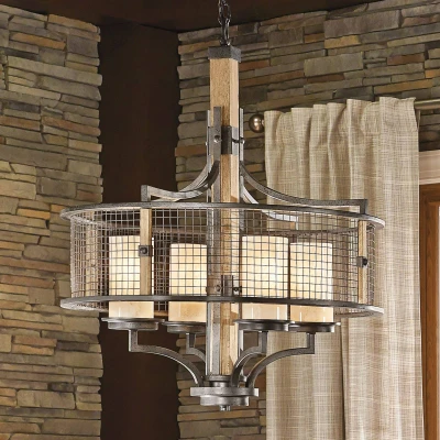 Image of Ahrendale Multi Arm Chandelier 4 Light Mesh Iron Finish, E27