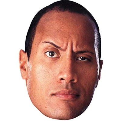 Image of FoxyPrinting Dwayne Johnson Celebrity Cardboard Party Face Mask Fancy Dress