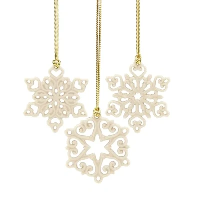 Image of Lenox 888922 Mini Snowflake 3 Piece Ornament Set