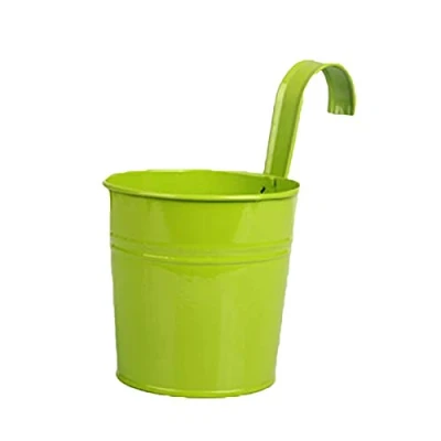 Image of Brussels Metal Green Hanging Plant Pot, 1 Pc, 6 8 inches, for Indoor Decoration