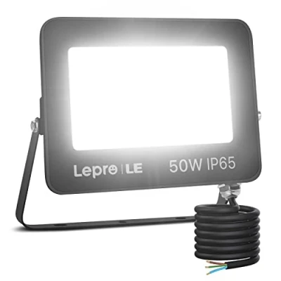 Image of Lepro 50W LED Floodlight Outdoor, 4250lm Security Lights, 350W Incandescent Lamp Equivalent, Waterproof IP65, Daylight White Outdoor Lights for Warehouse, Playground, Backyard and More