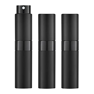 Image of Toureal 8ml Perfume Atomiser for Travel (3 PCS), Refillable Spray Bottles, Aftershave Dispenser (Black)