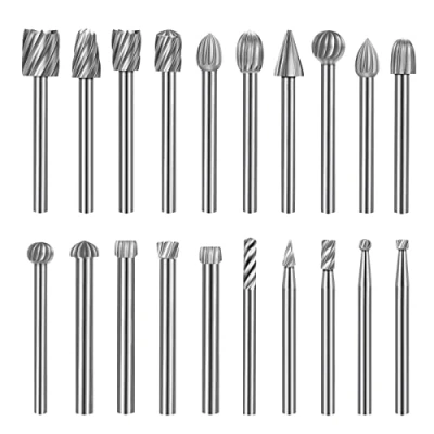 Image of Wood Carving Bits Set for Dremel Rotary Tool, Tools 20Pcs Woodworking with 3mm(1/8? Shank DIY Carving, Engraving, Drilling, Grooving