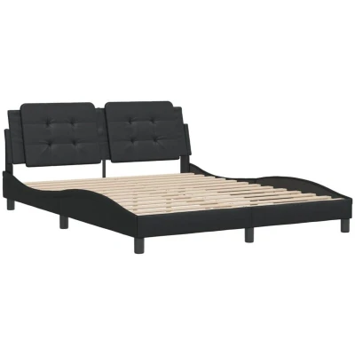 Image of vidaXL Bed Frame without Mattress &quot;Zadar&quot; Black 160x200 cm Faux Leather