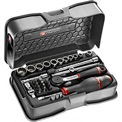 Image of Facom R.161 5P12 12 Point Socket Set, Multicoloured, 1/4&quot;, Set of 31 Pieces