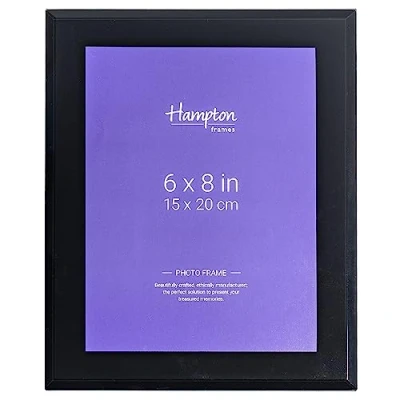 Image of Hampton Frames TAMARA 6x8 (15x20cm) Black Bevel edged Photo Frame Glass TAM68BLK