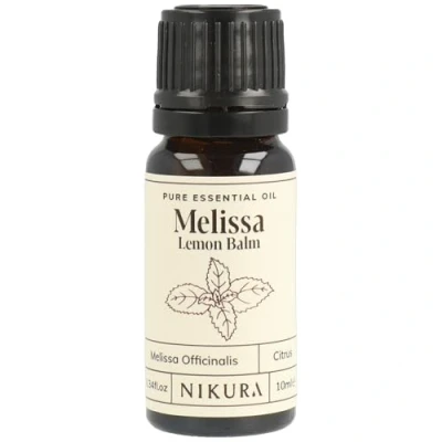 Image of Nikura Melissa (Lemon Balm) Essential Oil 10ml 100% Pure Natural Oils Perfect for Aromatherapy, Diffusers, Humidifier, Bath Great Self Care, Skin Vegan &amp; UK Made