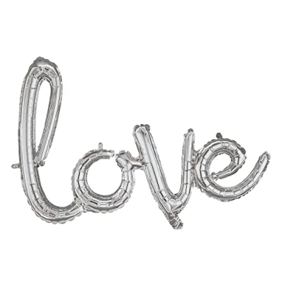 Image of Amscan 3669511 Script Phrase: &#039;Love&#039; Silver