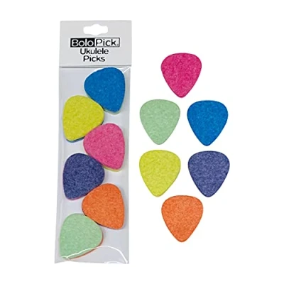 Image of Felt Ukulele Picks, 12 Piece BoloPick Original Recipe Uke Picks for Ukulele, Guitar,Bass, Autoharp, Banjo