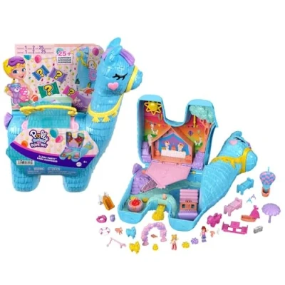 Image of Polly Pocket Pajama Party Playset, 25 Toy Surprises, Pop and Swap Accessories, 2 Dolls, Toys for Ages 4 Up, One HHX74